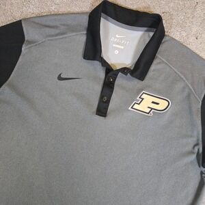 Nike Dri-Fit Charcoal Men's Large Purdue Boilermakers Performance Polo